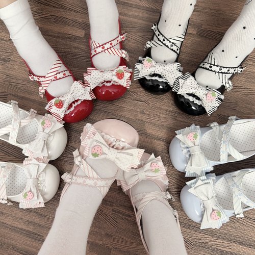 全款预约【莓果果】honey小熊原创草莓呲甜可爱甜美少女lolita鞋