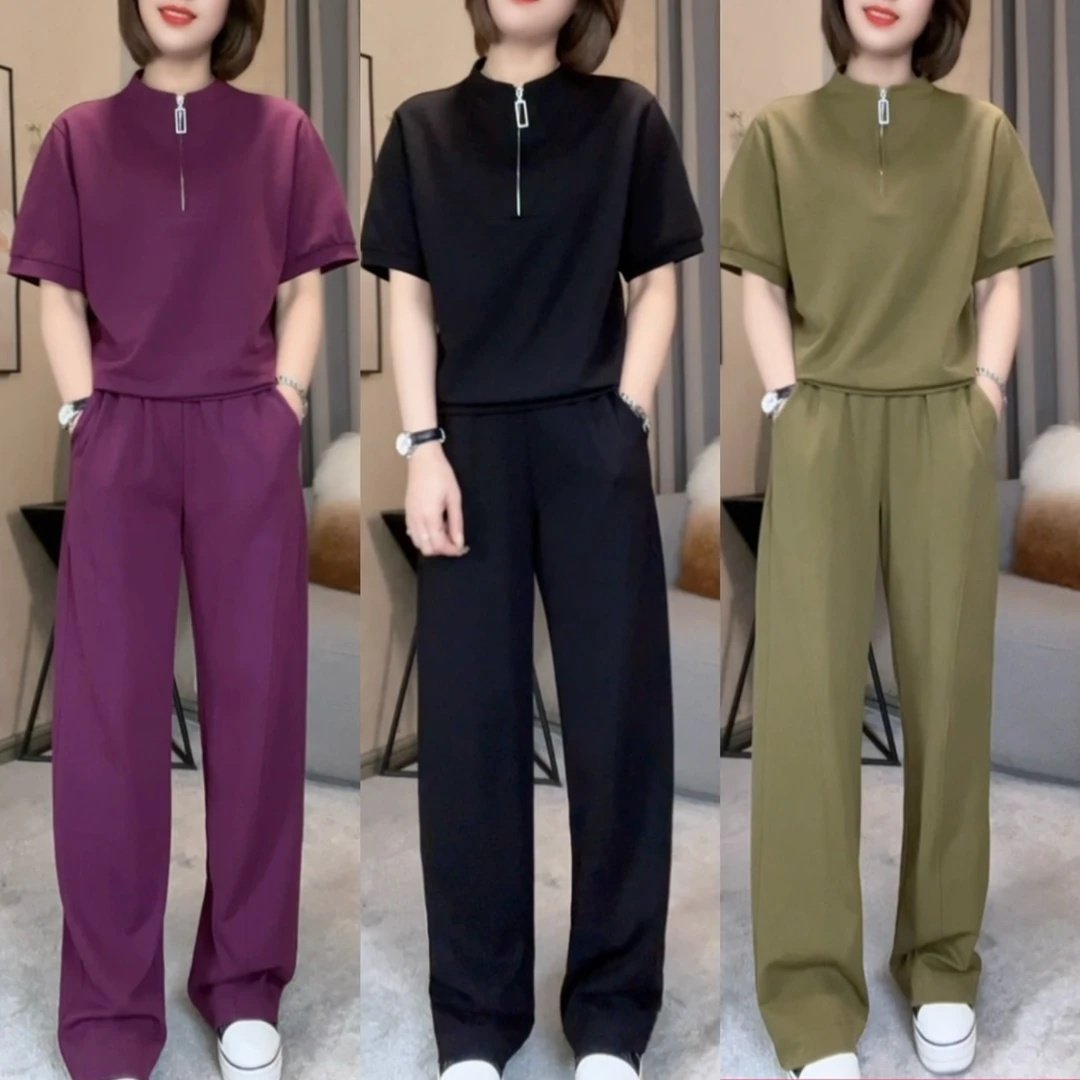 时尚休闲套装女2025夏季新款时髦洋气短袖上衣运动裤气质两件套潮,女装/女士精品,休闲运动套装,淘宝优惠券,粉丝福利购,淘宝优惠卷