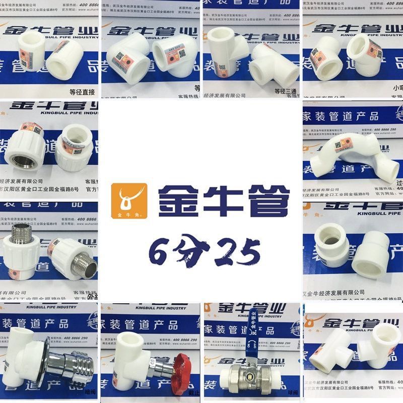 武汉金牛管  6分25PPR冷热水配件  白色 家装管件  正品保障