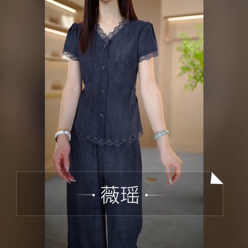 春季新款小香风显瘦短袖两件套