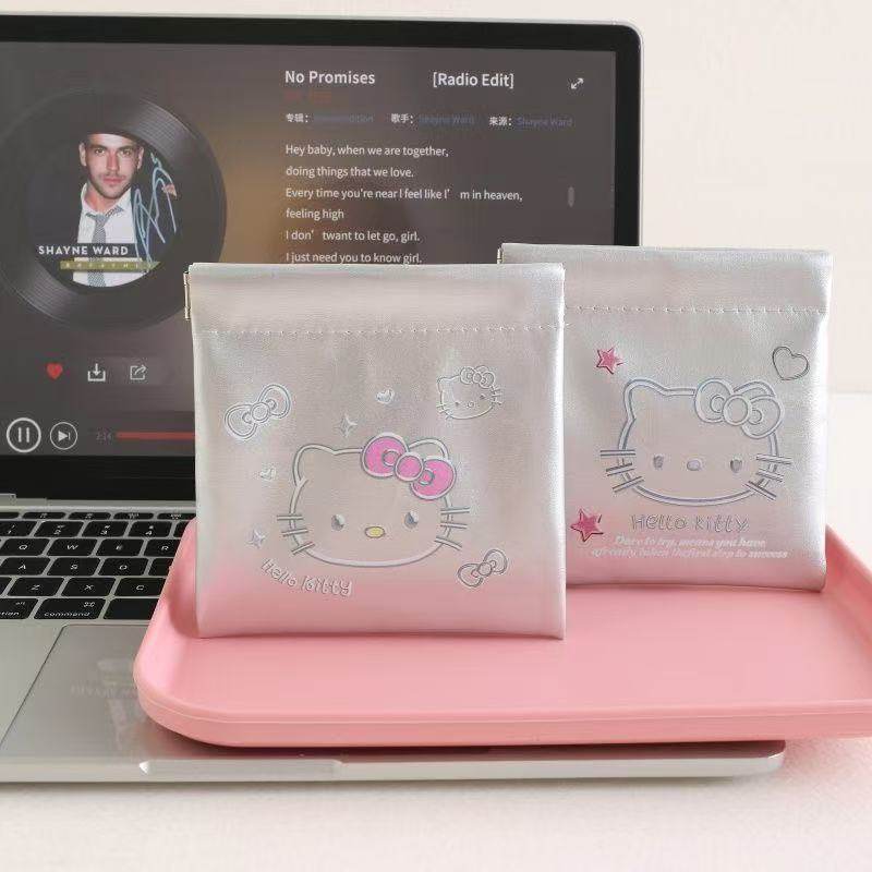 可爱KT凯迪猫弹片化妆包PU皮防水手拿便携随身外出旅行收纳包,收纳整理,口红收纳包/盒/袋,淘宝优惠券,粉丝福利购,淘宝优惠卷