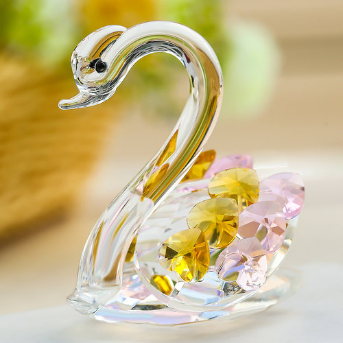 水晶天鹅小摆件桌面装饰品小礼品