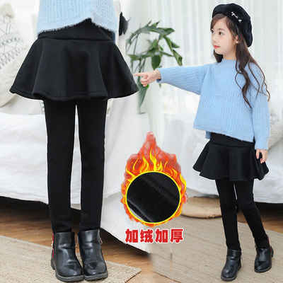 打底裤女童外穿裙裤加绒加厚裤子