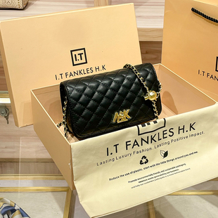 CITEX LV官方旗舰店香港春夏包包女2025新款真皮菱格链条包斜挎包