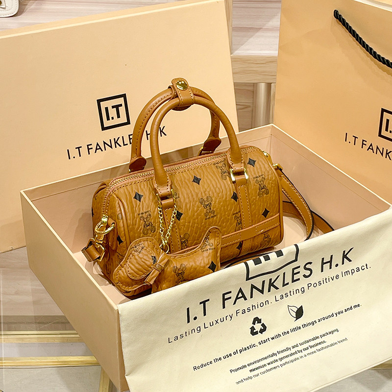 CITEX LV官方旗舰店香港代购真皮波士顿枕头包包女式2025新款今年