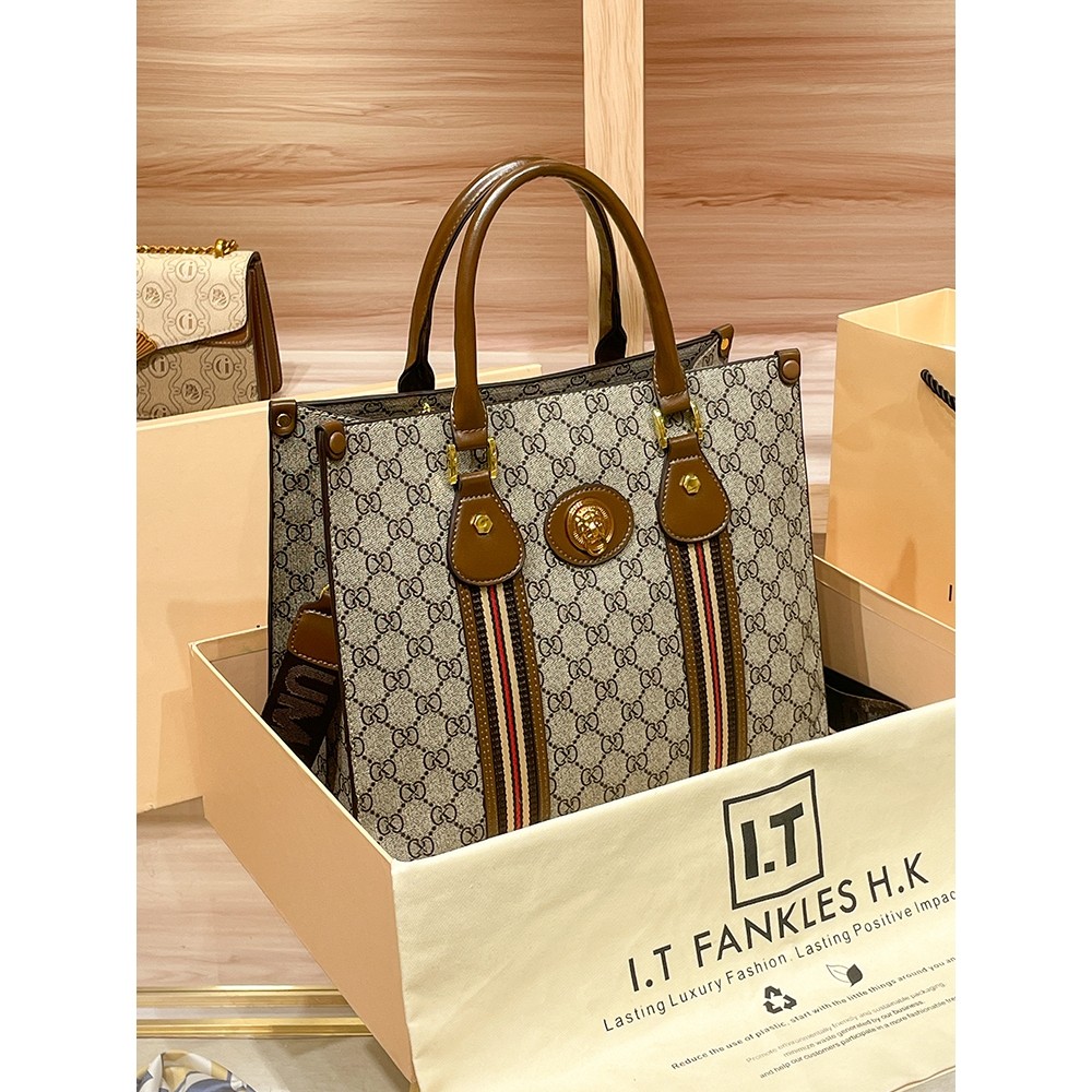 CITEX LV官方旗舰店香港代购真皮女包2025新款大容量手提托特包高