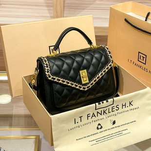 CITEX LV官方旗舰店香港代购包包女款2025小香风菱格单肩手提小包