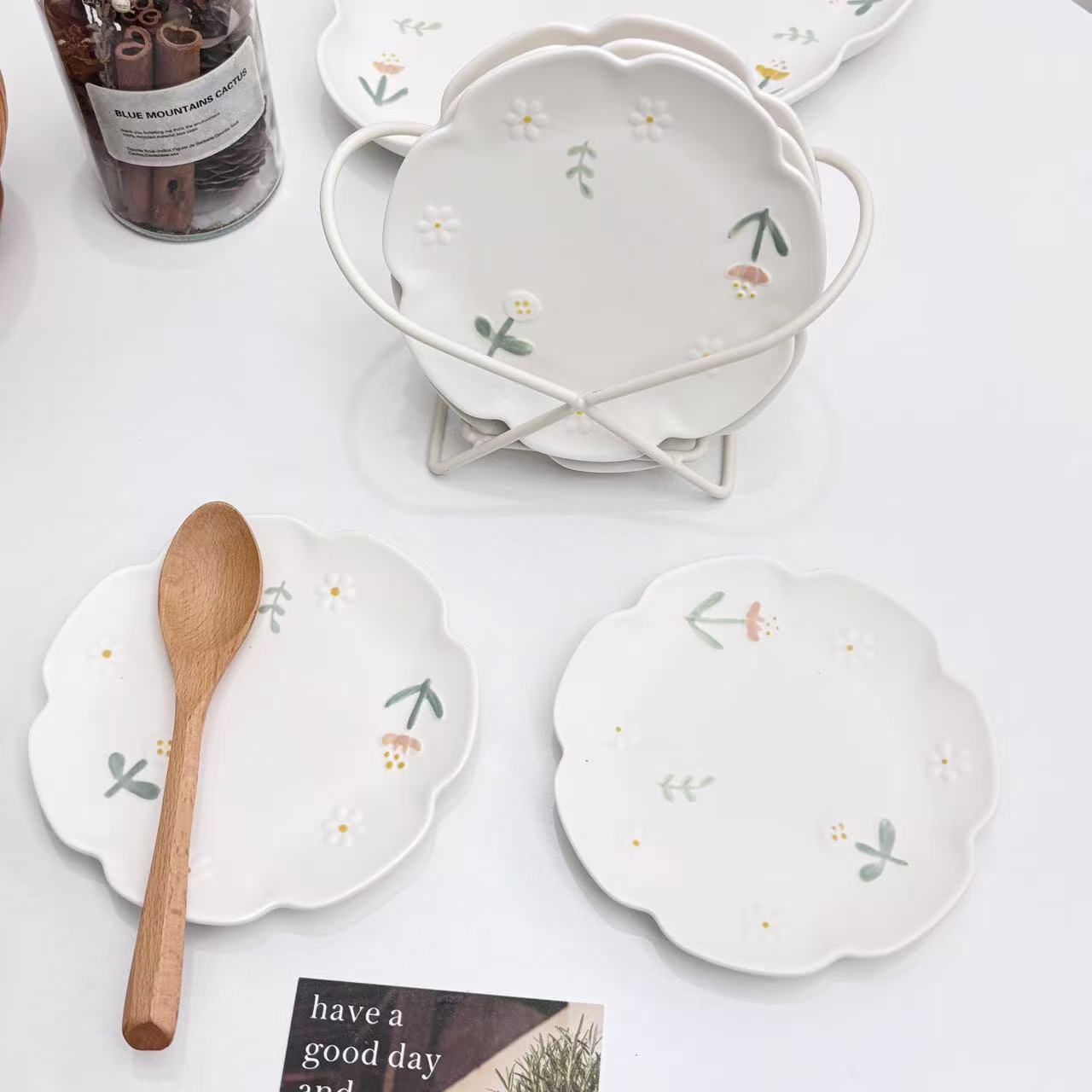 ins风高颜值陶瓷吐骨碟套装高级感家用米饭碗菜盘子碟子餐具组合