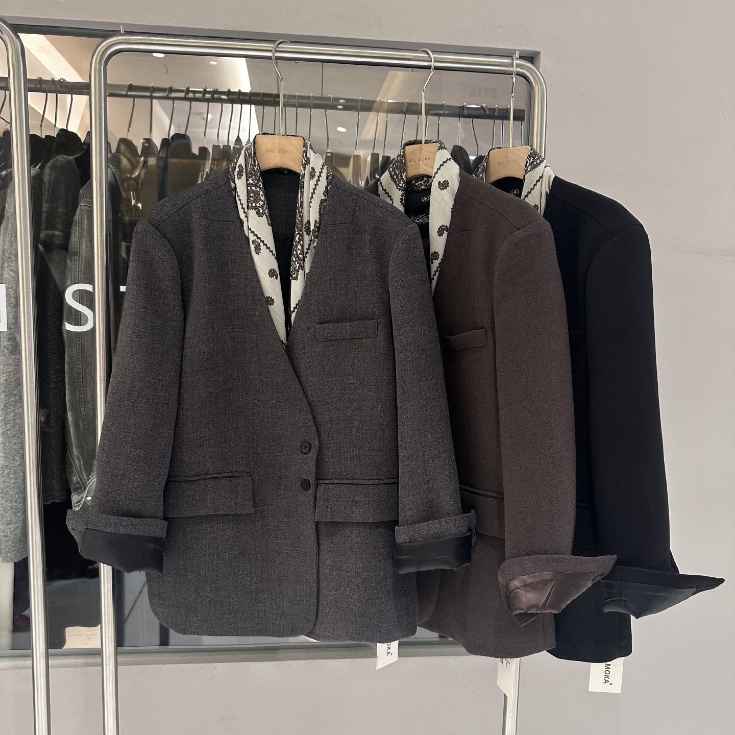 SALMOKA设计师款V领宽松西装