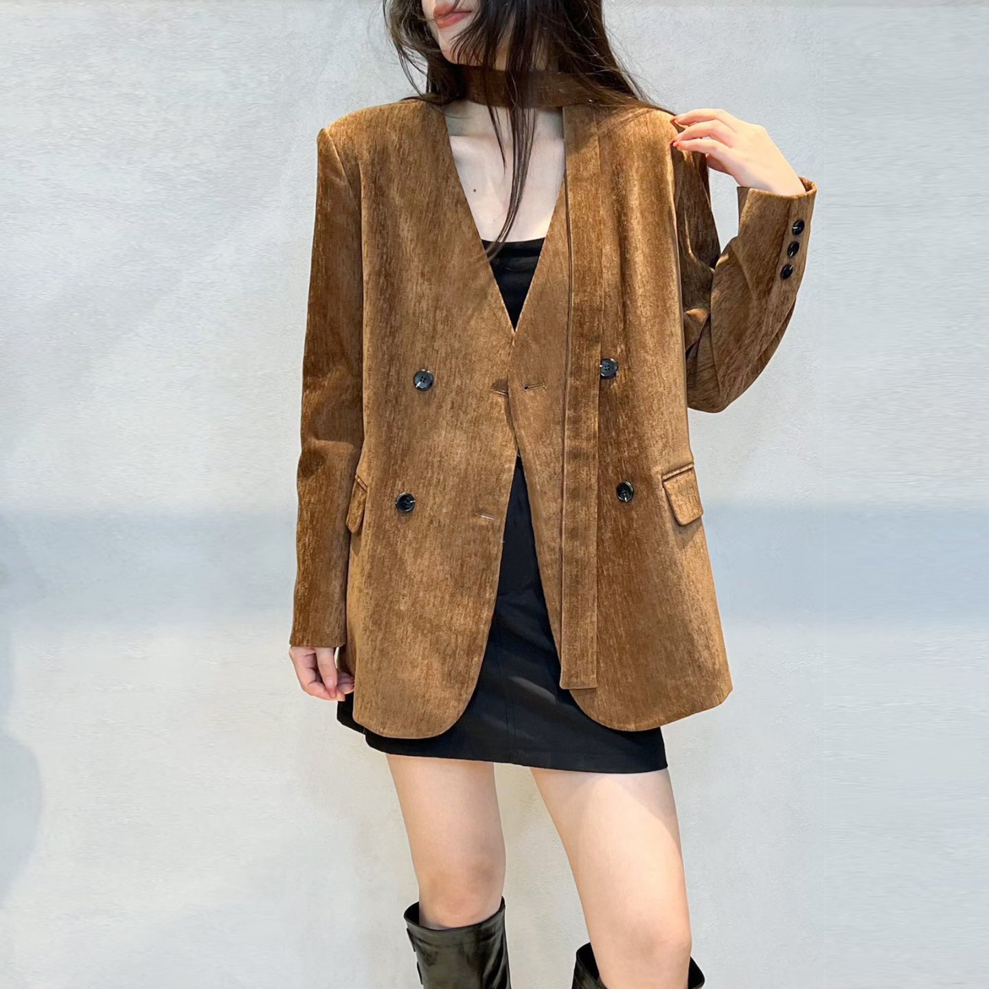TARU设计师款法尼绒西装外套