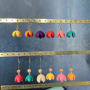 创意耳饰复古森系果实小众气质百搭木荷开口笑十字果女干果耳环女