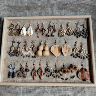 原创艺术植物果实耳环森系葫芦文艺民族风中药重工小众创意耳饰女