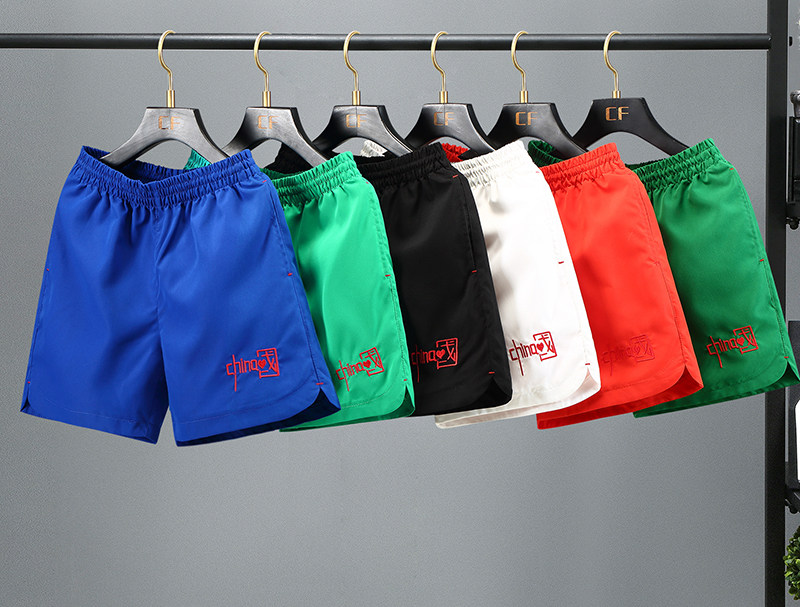 夏季速干运动休闲三分裤男女情侣居家刺绣四分短裤健身跑步热裤潮