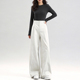 白色阔腿女显瘦西装 裤 2026年春夏新款 高个子加长版 高腰直筒休闲裤