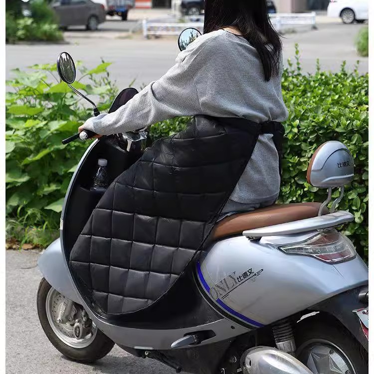 电动车挡风裙挡风被秋冬半身裙护腿加绒加厚护腰保暖棉护膝罩骑车