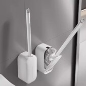 无死角无痕免打孔 时尚 大鹏自动开合马桶刷壁挂式 家用卫生间新款