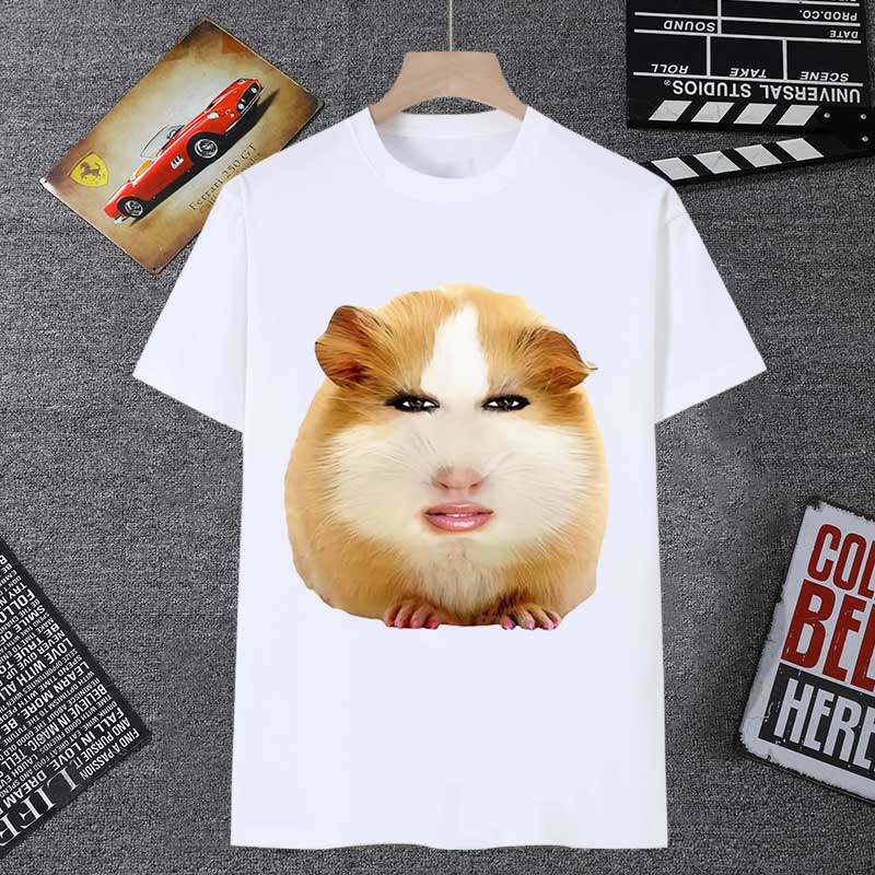 荷兰猪的小曲表情包短袖男t恤女可爱豚鼠猪妞仙女下凡抽象衣服