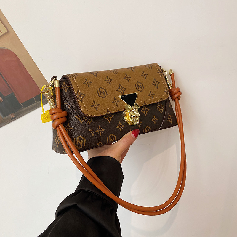 CITEX LV官方旗舰店女包包2024新款高级格子印花单肩包法式小众设