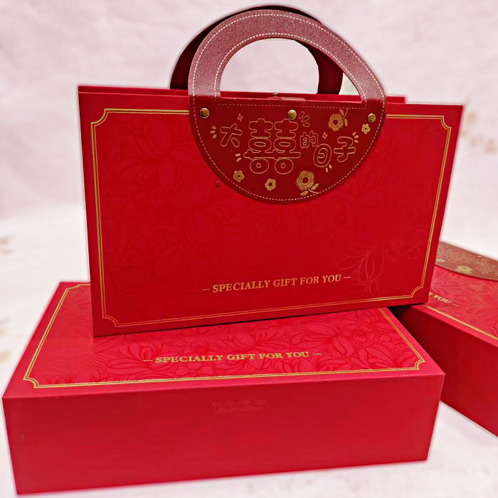 超大号红色结婚喜糖盒伴手礼盒空盒子订婚新婚喜事提亲糖果包装盒