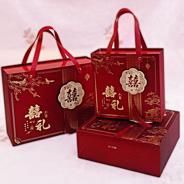 大号红色抽屉式结婚回礼喜糖盒伴手礼盒空盒子新婚喜事糖果包装盒