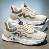 子休闲鞋 男鞋 跑步 男软底2025新款 百搭鞋 夏季 透气镂空网面运动鞋