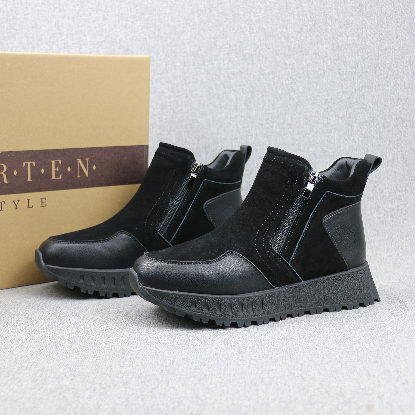 外贸俄罗斯订单真皮拉链雪地靴女