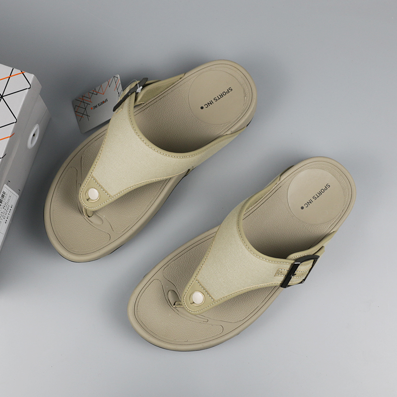 夏季布面人字拖厚底户外沙滩鞋男