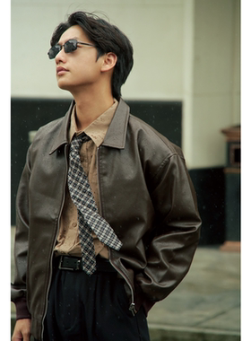 【返场】何记港风/摩托皮衣 超帅气复古短款皮衣夹克80年代pu外套