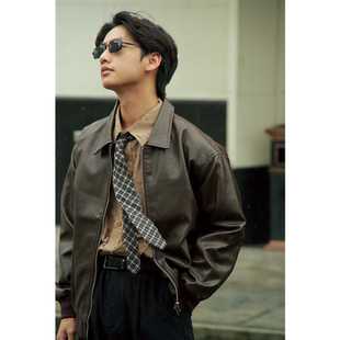 【返场】何记港风/摩托皮衣 超帅气复古短款皮衣夹克80年代pu外套