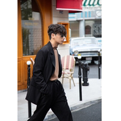 纯色西装 何记 复古80港风经典 秋冬绅士休闲百搭西服外套男