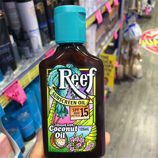 现货澳洲reef美黑助晒油椰子油快速日晒提亮光泽保湿SPF50
