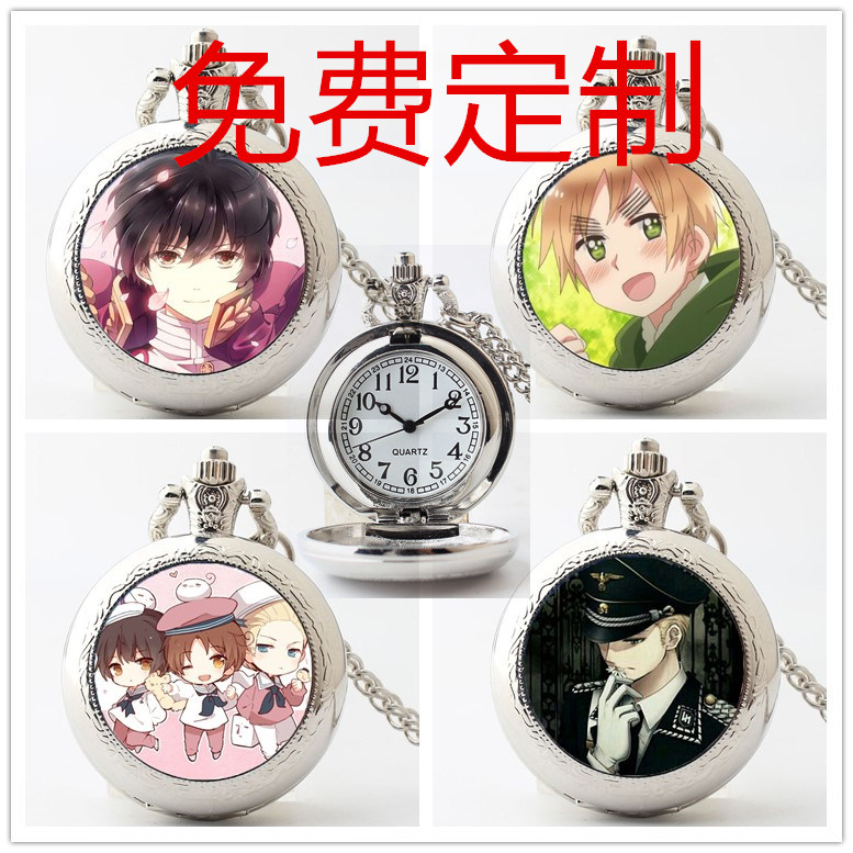 黑塔利亚怀表手表学生帅气项链吊坠创意礼物儿童青少年翻盖定制