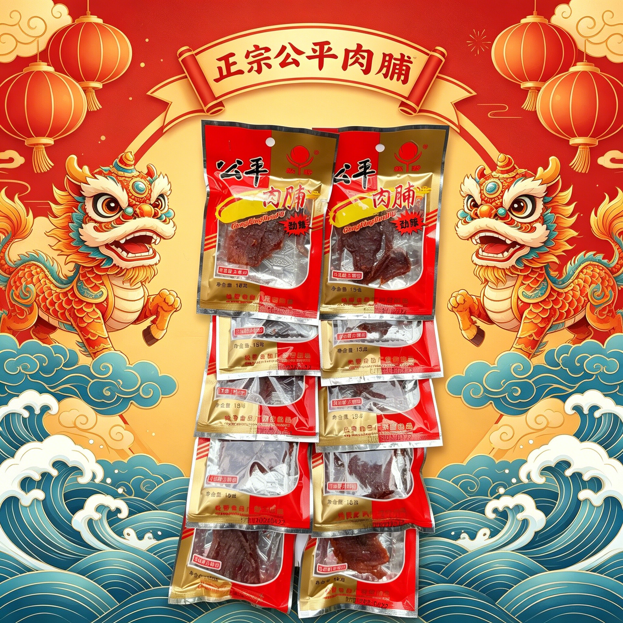潮汕特产经典零食猪肉脯休闲小吃正宗劲辣猪肉干海丰公平松野肉脯