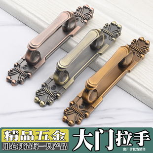 仿古明装门卫生间门拉手免打孔螺丝安装大衣柜把手推拉门木门五金