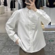 长袖 饰简约气质款 0.24 圆领单排扣不规则不对称木耳边装 衬衫