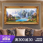 饰画纯手绘墙画挂画聚宝盆招财风水 客厅装 新中式 山水风景油画欧式