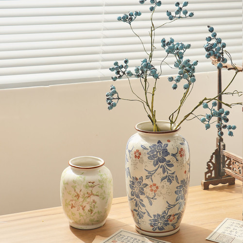 新中式复古青花瓷高端花瓶