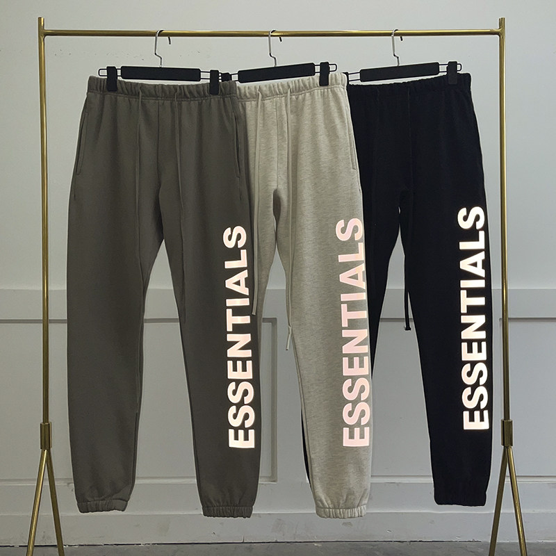 fear of god复线essentials反光抽绳休闲卫裤fog高街长裤子加绒