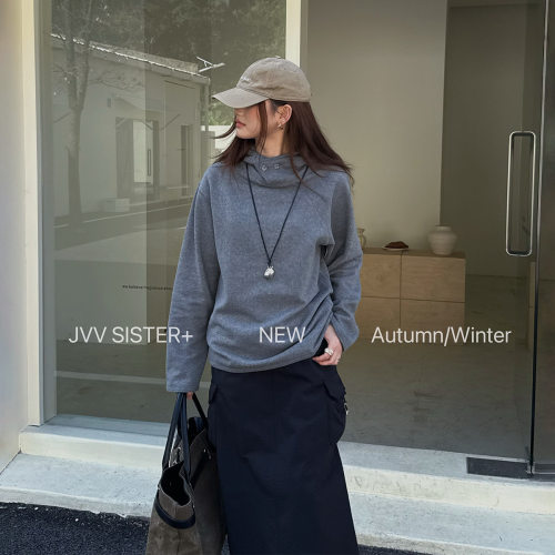 JVV十三行2025冬季新款时尚加绒立裁结构保暖休闲连帽卫衣女00725