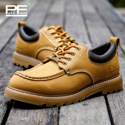 系带百搭圆头固特异马克休闲皮鞋