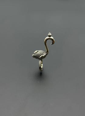 创意复古嘻哈鸟烟拖烟夹戒指开口个性新款男女夹烟指环饰品防熏黄