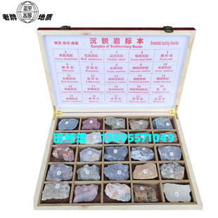 地理教学25种沉积岩标本中小学地理地质教学仪器标本4x6cm