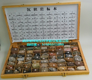 沉积岩标本72种沉积岩标本单木盒地质教学仪器