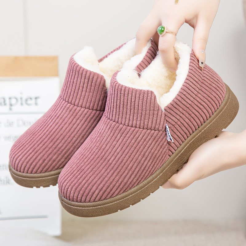 加绒保暖妈妈鞋女冬季一脚蹬软底舒适棉鞋中老年防滑布鞋,女鞋,传统布鞋,淘宝优惠券,粉丝福利购,淘宝优惠卷