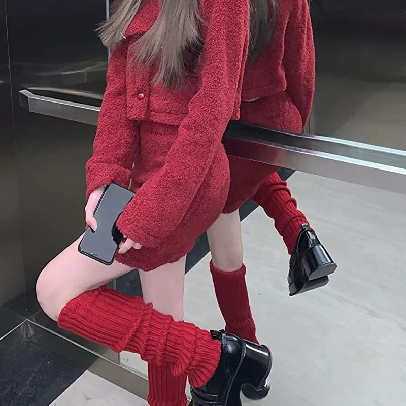 新年红色小腿袜套jk袜子女日系中筒腿套秋冬保暖堆堆袜纯棉洛丽塔,女士内衣/男士内衣/家居服,中筒袜,淘宝优惠券,粉丝福利购,淘宝优惠卷