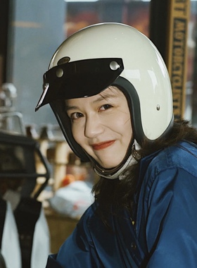 bornfree 500TX 50年代3/4半盔小盔体哈雷凯旋机车复古头盔男女款