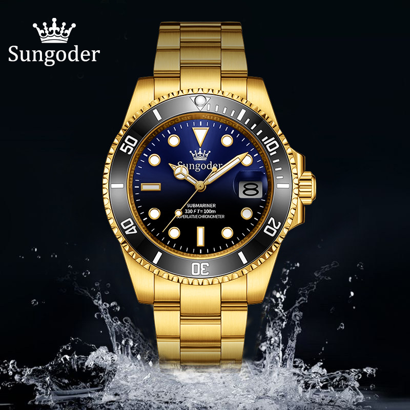 瑞士品牌男士手表男款时尚经典潜航者全金黑水鬼王自动机械防水