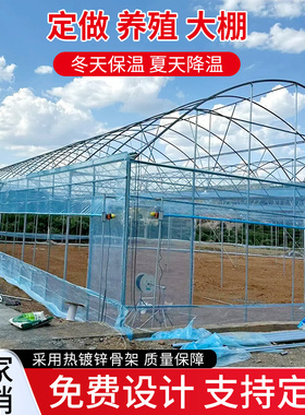 温室大棚钢管骨架热镀锌种植蔬菜养殖棚椭圆管连栋简易暖棚全套