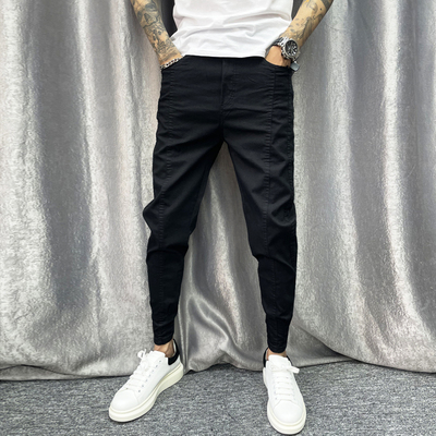 潮流百搭休闲牛仔裤男修身束脚裤
