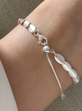 哑光豆豆鳞片手链女简约时尚小众设计感精致手环ins风百搭手饰潮